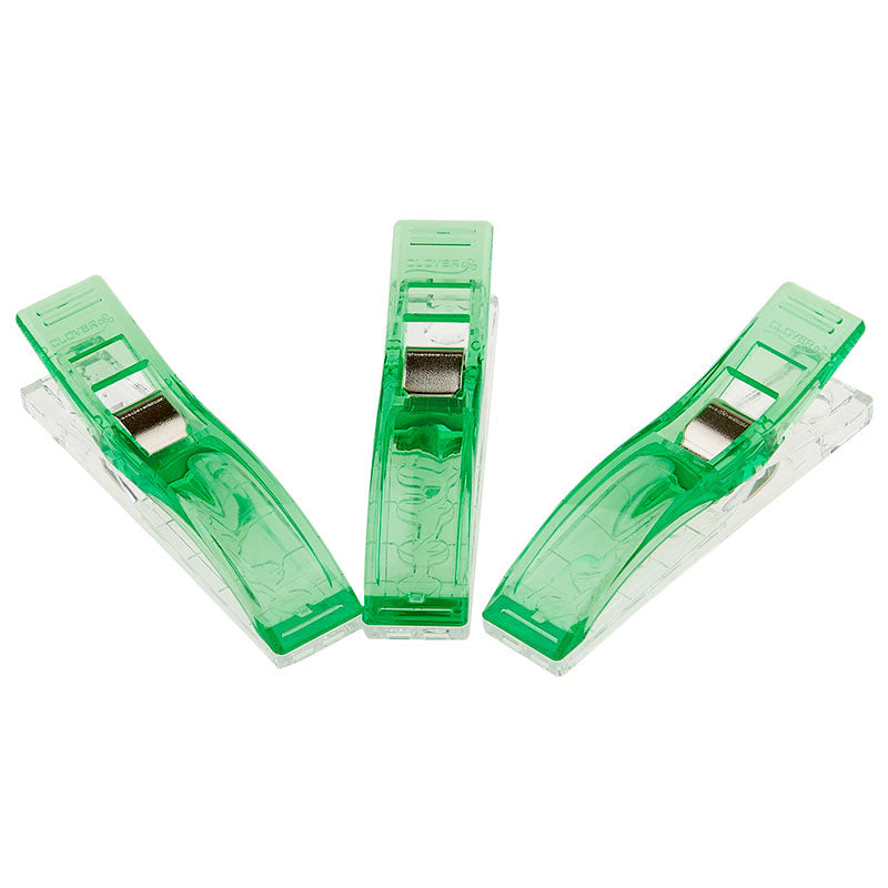 Notions - Clover Wonder Clips - JUMBO # 3180 - 24 Pkg - NEON GREEN