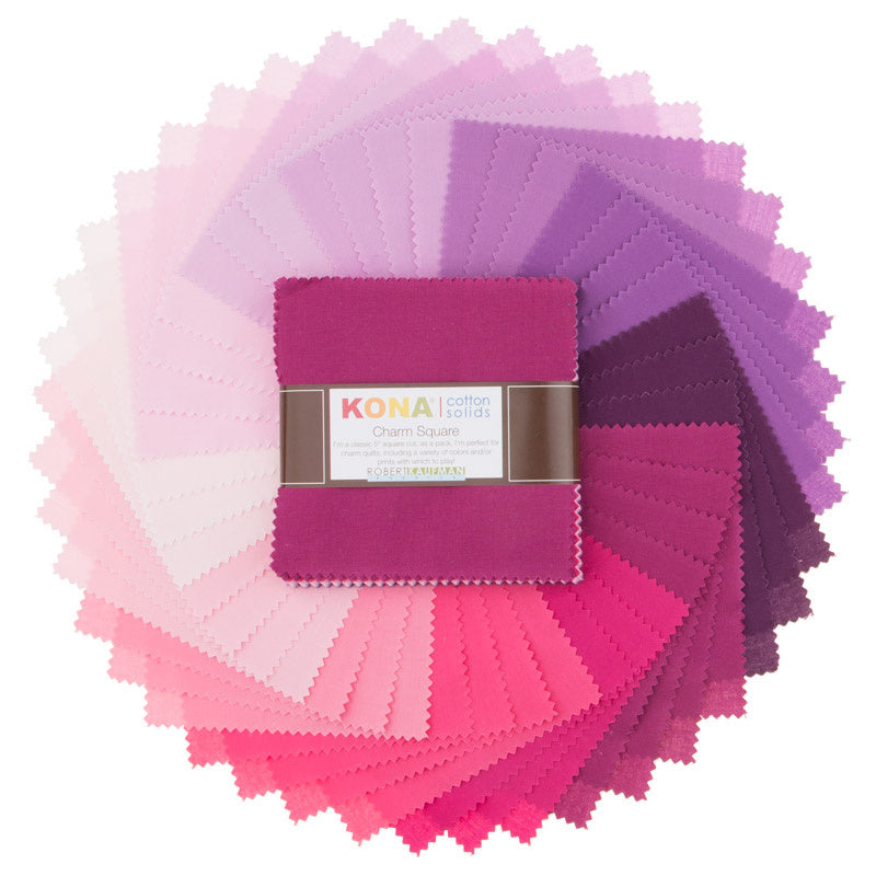 Robert Kaufman Kona Cotton Bright 101 Palette Charm Square 101 5-Inch Squares Charm Pack