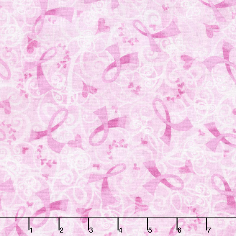 Novelty - Breast Cancer Ribbon Pink Yardage
