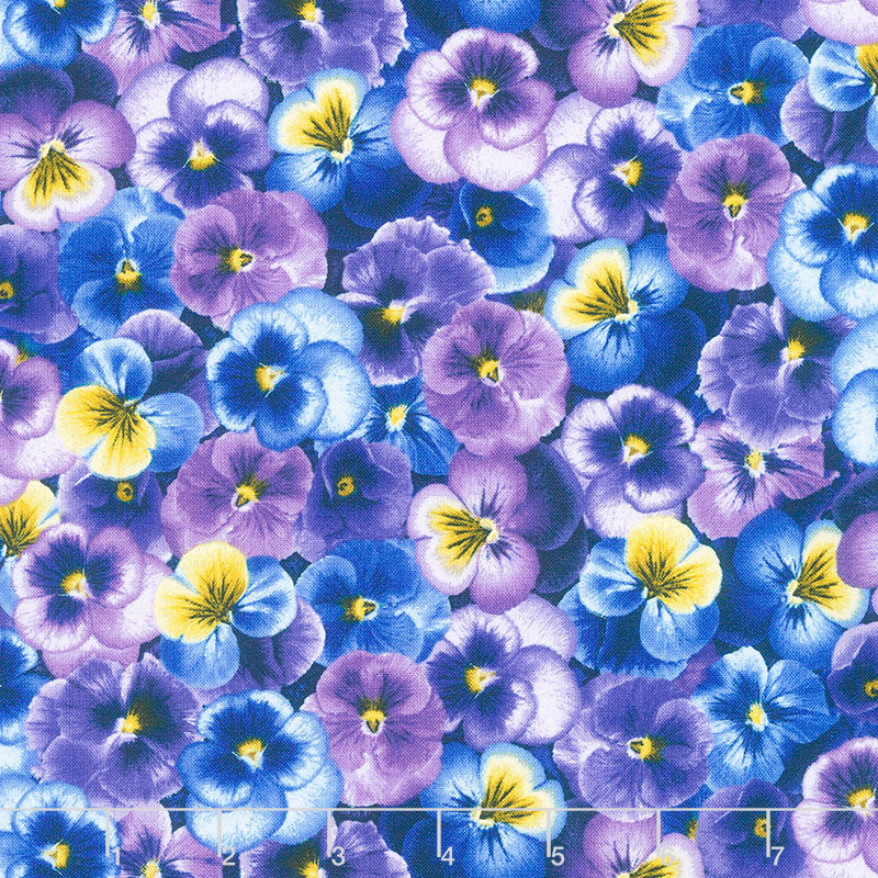 Blue Hydrangeas and Sunflower Cotton Lycra – Purpleseamstress Fabric