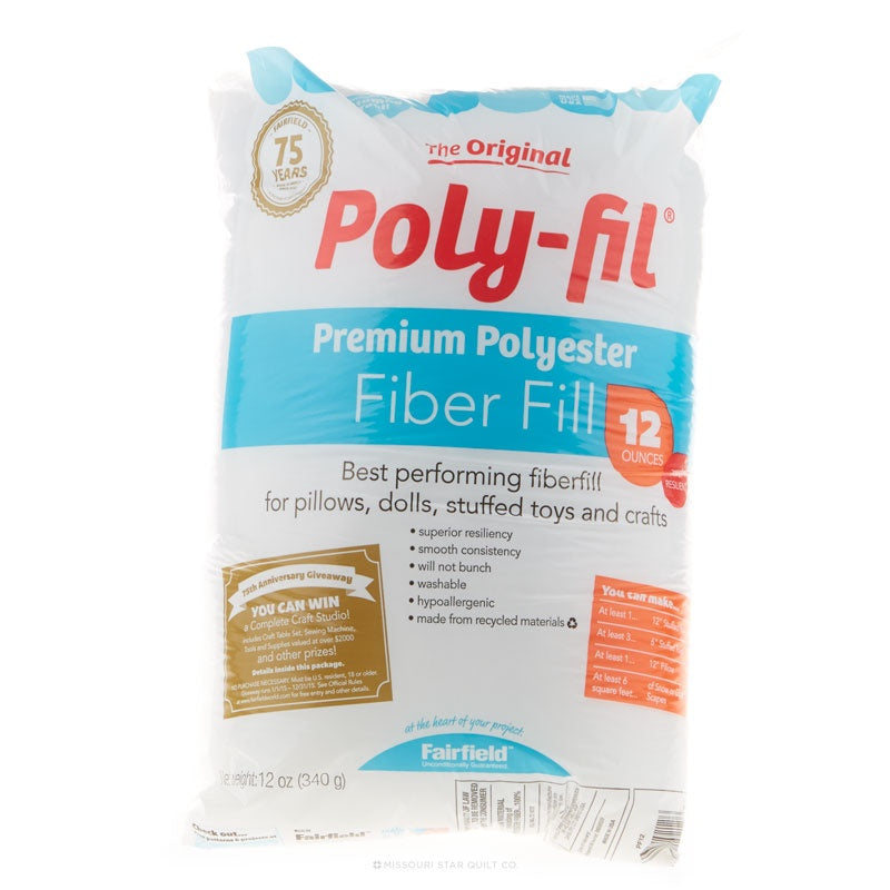 Poly-Fil Royal Silk Fiber Fill 12 Ounce Bag White