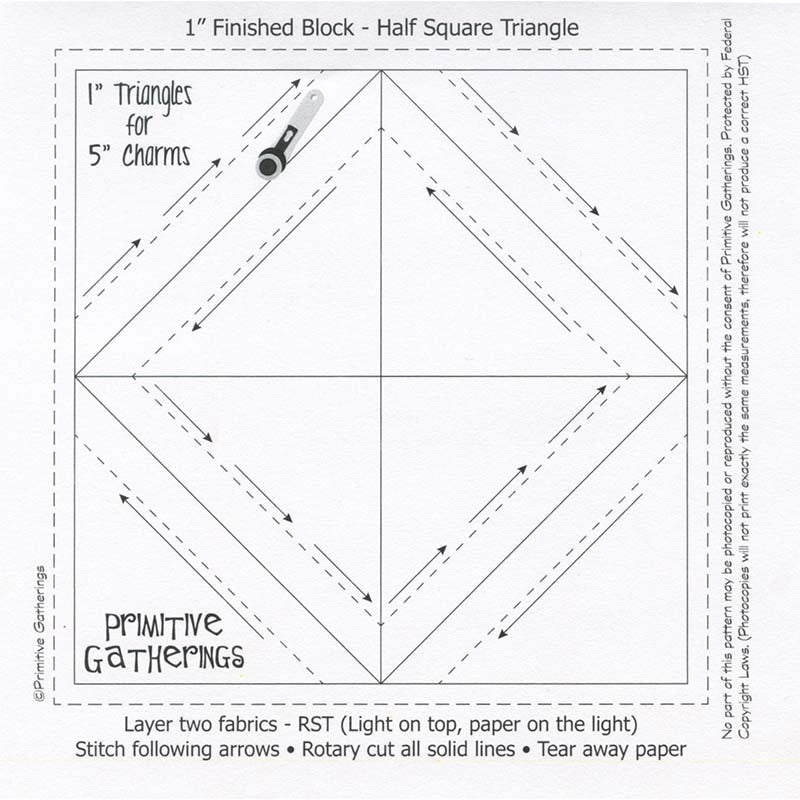 Quiltime 2.5 Quarter Square Triangle Paper Quilting Supplies FULL
