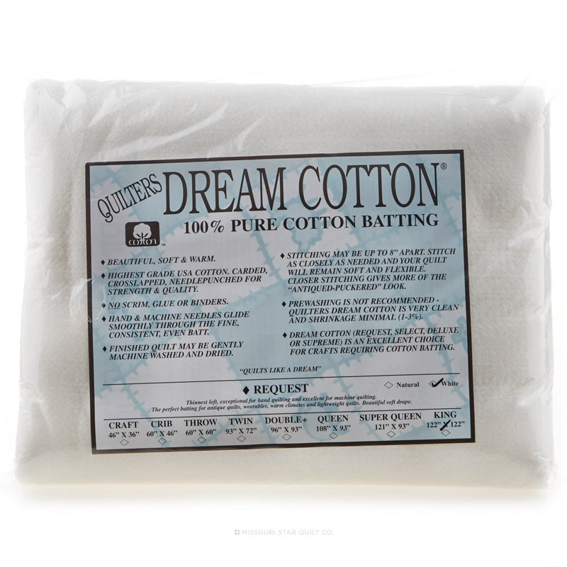 1/2m Quilters Dream - Cotton Batting - Select Natural - 93 wide