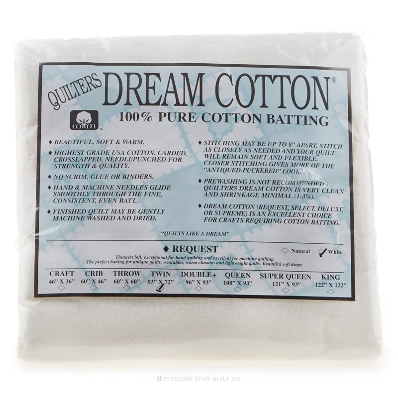 N4DPK Dream Cotton Natural Select Batting (Package, Double 93 in x 96 in)  shipping included*