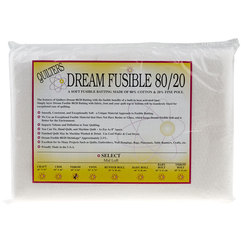Quilters Dream Fusible 80/20 Craft Size 46in x 36in