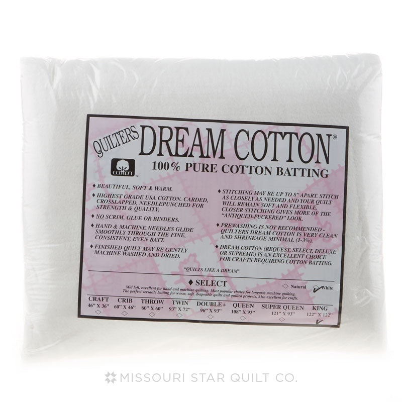 Natural Cotton Select Mid Loft Twin Quilt Batting, Quilter's Dream #N4TN