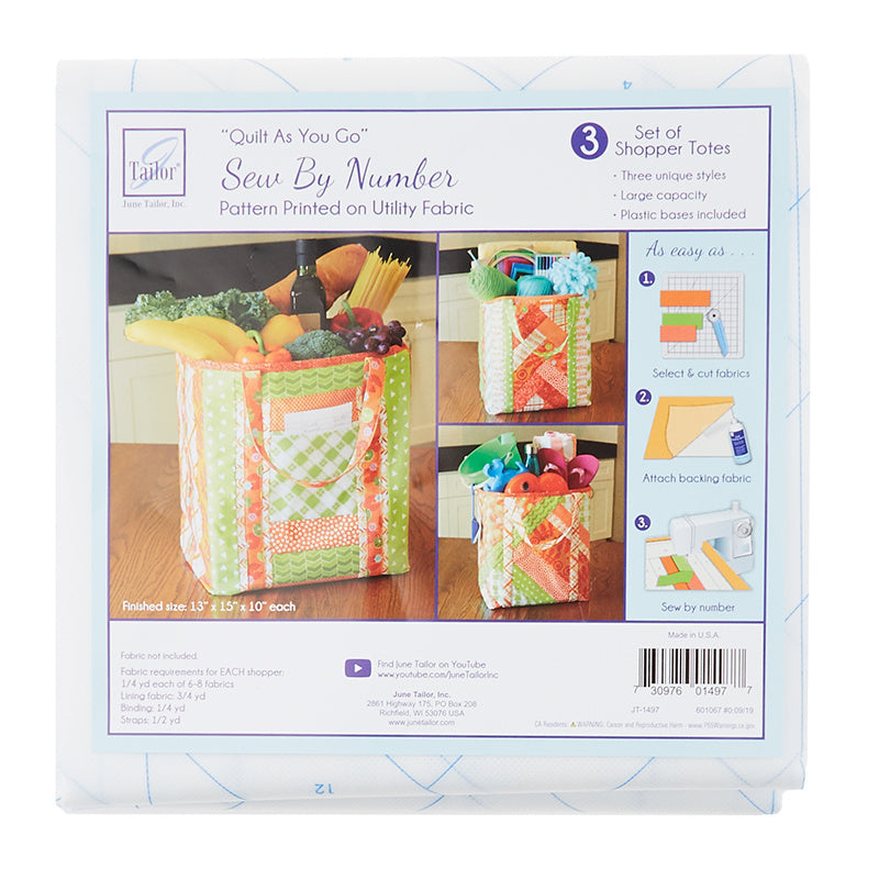 Quilt As You Go Alexandra Tote Printed Batting Kit by June Tailor JT-1477 -  OzQuilts