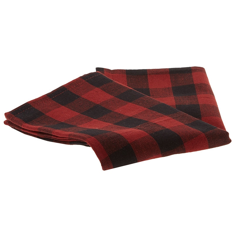 Tea Towel - Dunroven House Black Buffalo Check Series Black/Orange