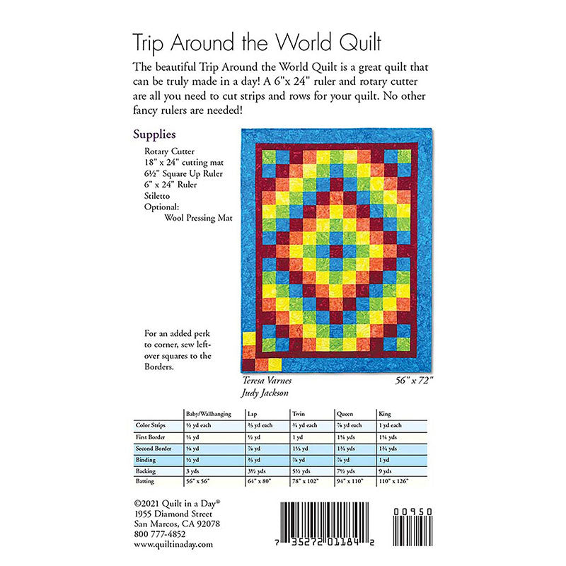 trip around the world quilt pattern pdf