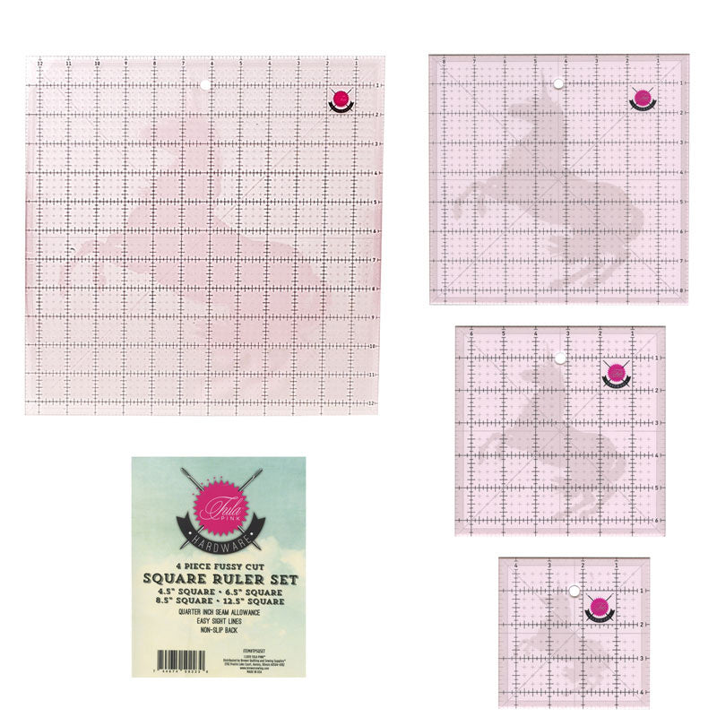 4pc set quilting rulers and templates