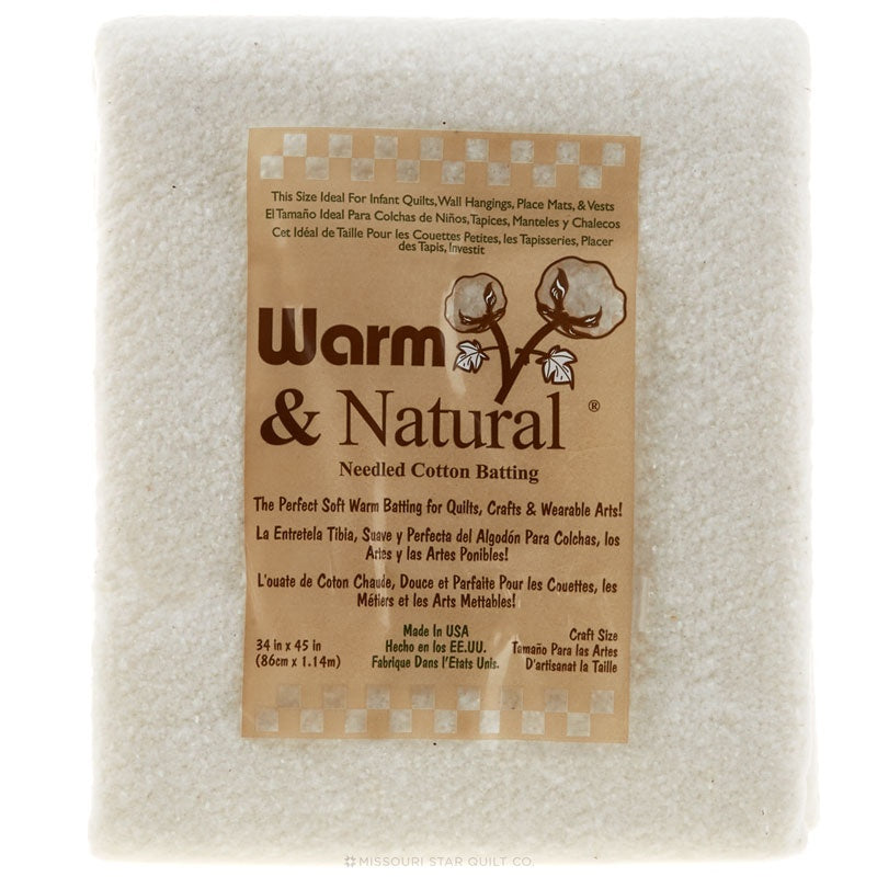 Warm & Natural Cotton Batting Twin Size 72X90