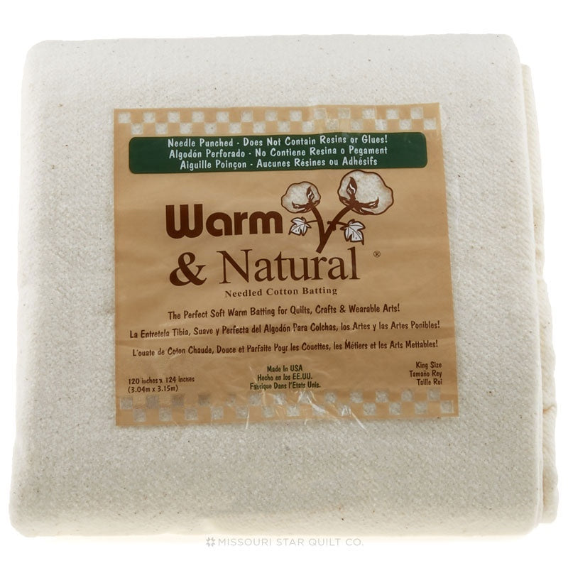 WARM COMPANY 124-Inch by 30-Yard Warm and Natural Cotton Batting by The  Yard, King 