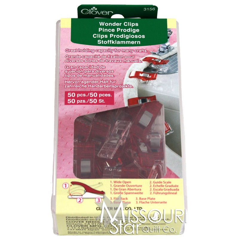 Clover Wonder Clips Red 50pc 