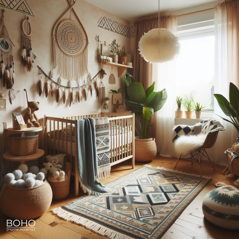 Boho-Scandinavian Fusion: A Harmonious Home Blend Baby room decor ideas