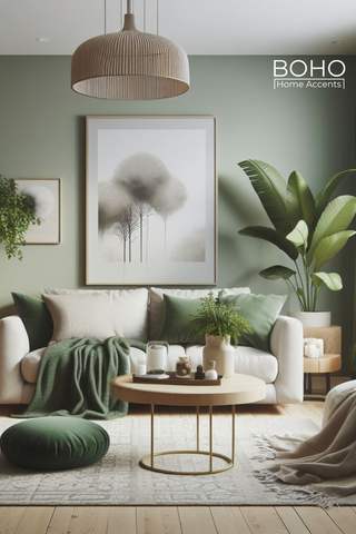 green living room inspiration. boho home accents bohemian home decor inspiration