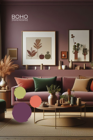 How to use purple in a living room?