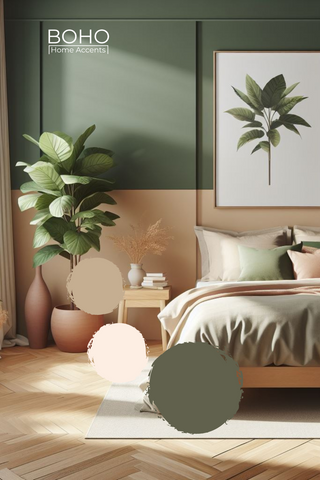 What goes well with a green bedroom?