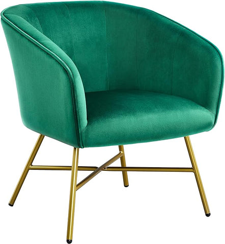 Golden Legs Accent Chair, Modern Velvet Armchair with Metal Legs and Soft Padded