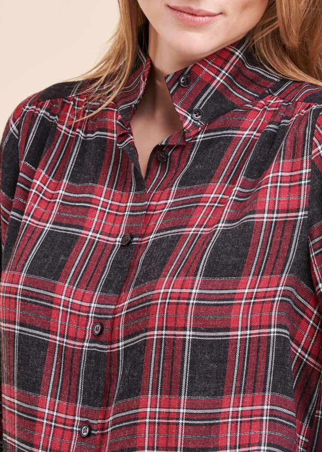 ladies fitted checked shirt