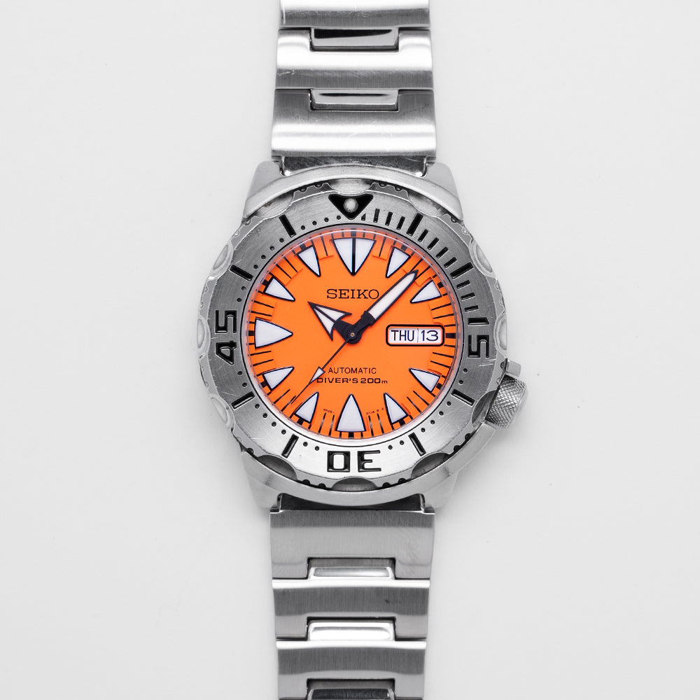 2014 Seiko Orange Monster 2nd Gen SRP309 on Bracelet – KibbleWatches