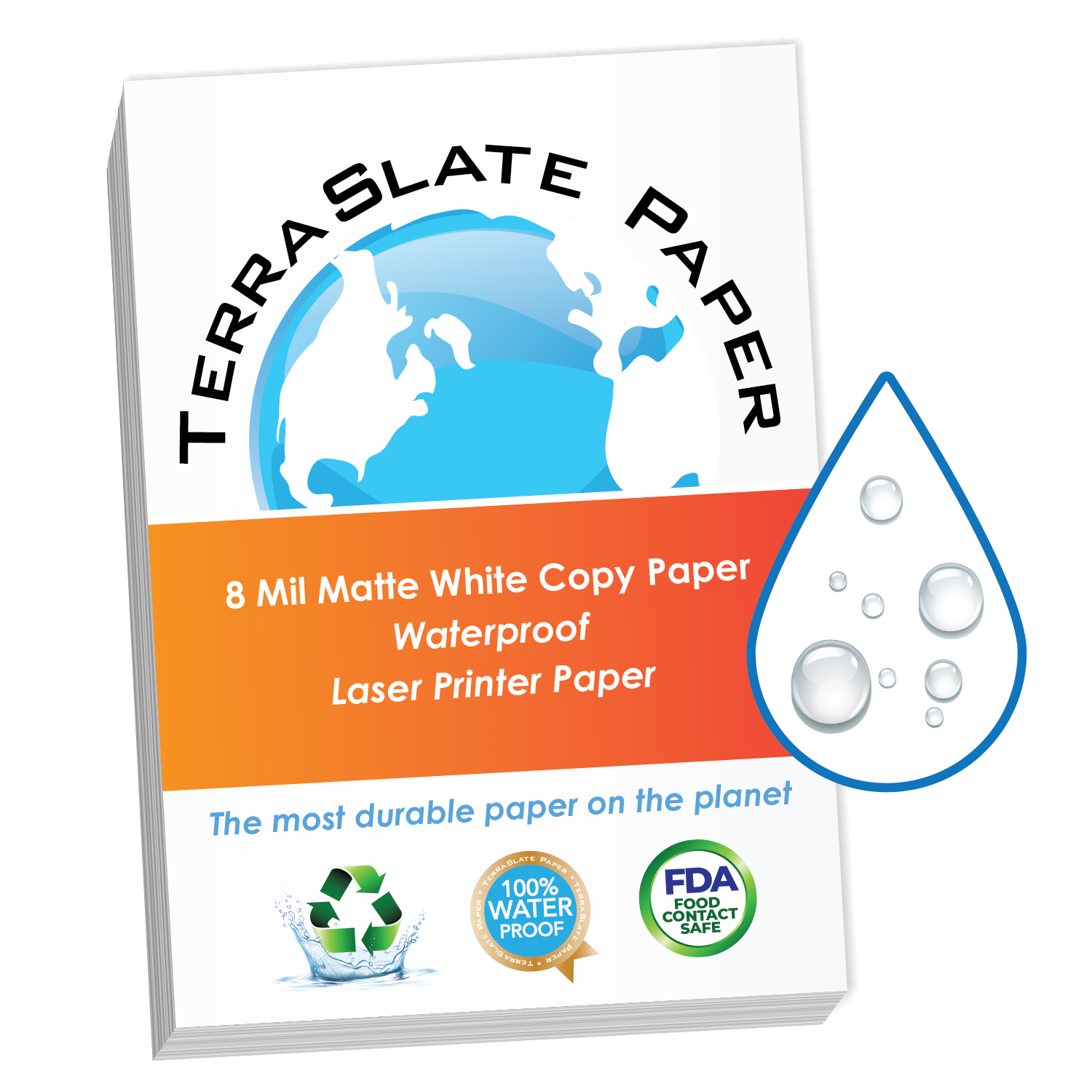 8 Mil Waterproof Copy Paper 8.5 x 14 Legal Size