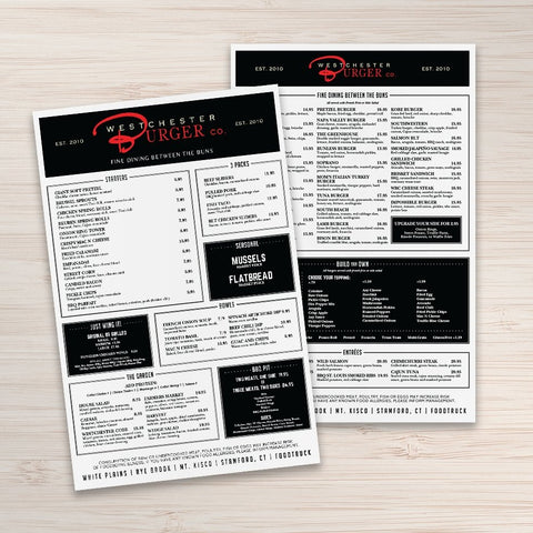 waterproof menus flat table paper