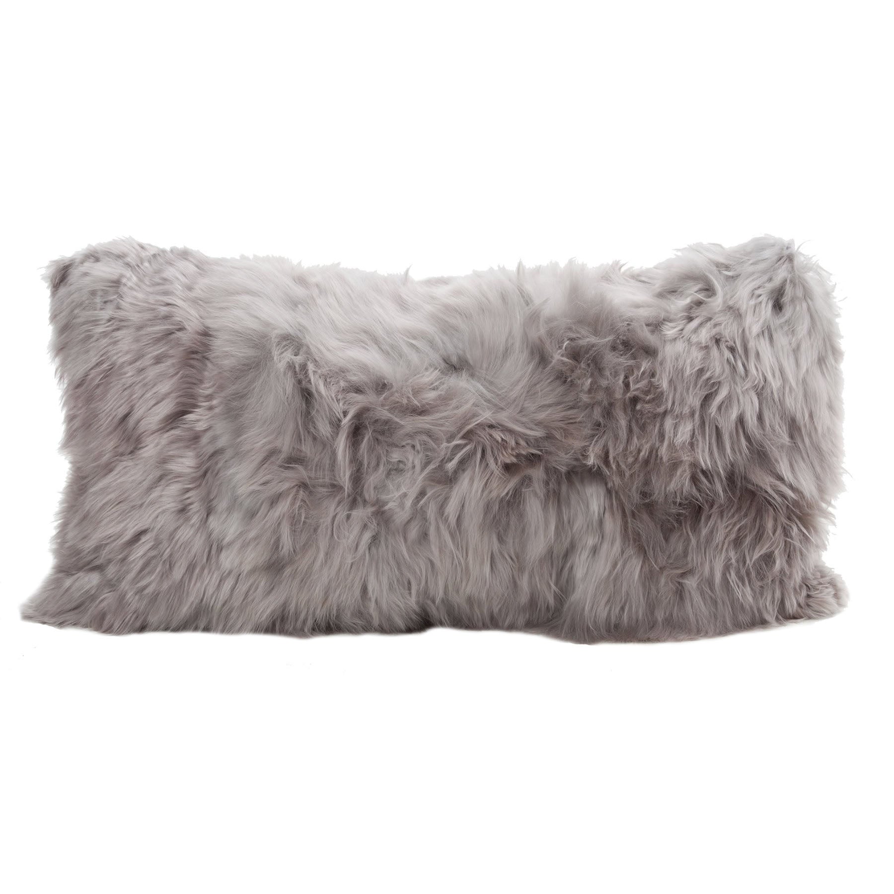 Alpaca Suri Cushion 28x56cm Microsuede Cool Grey