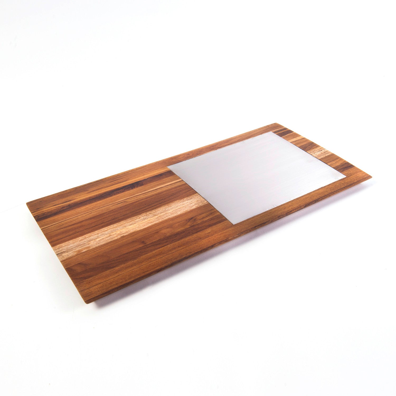 Laminated Teak Cheese Board With Stainless Steel Inlaid 8X23L