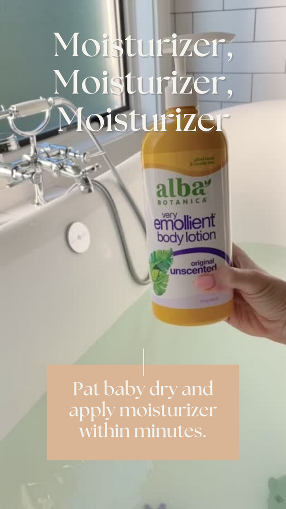 Baby eczema bath time tips. A step by step guide to bathing eczema prone babies.