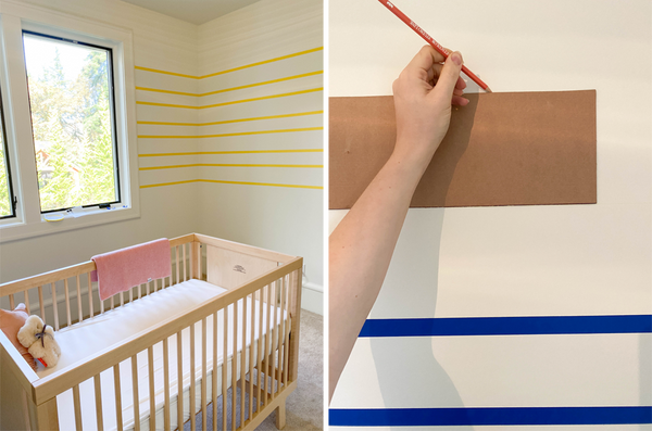 AU Baby Journal. DIY Rainbow wall mural tutorial. Step by step guide to painting rainbow wall mural. Gender neutral nursery decor design tips.