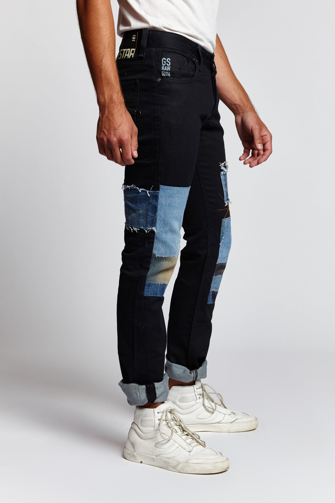 Nauw tennis Manga G-STAR RAW RECONSTRUCTED PATCHWORK COTTON JEANS IN BLACK (32 W) - MUNDANE  CLOTHING