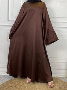 Elegant Satin Abaya Dress (10 Colors)