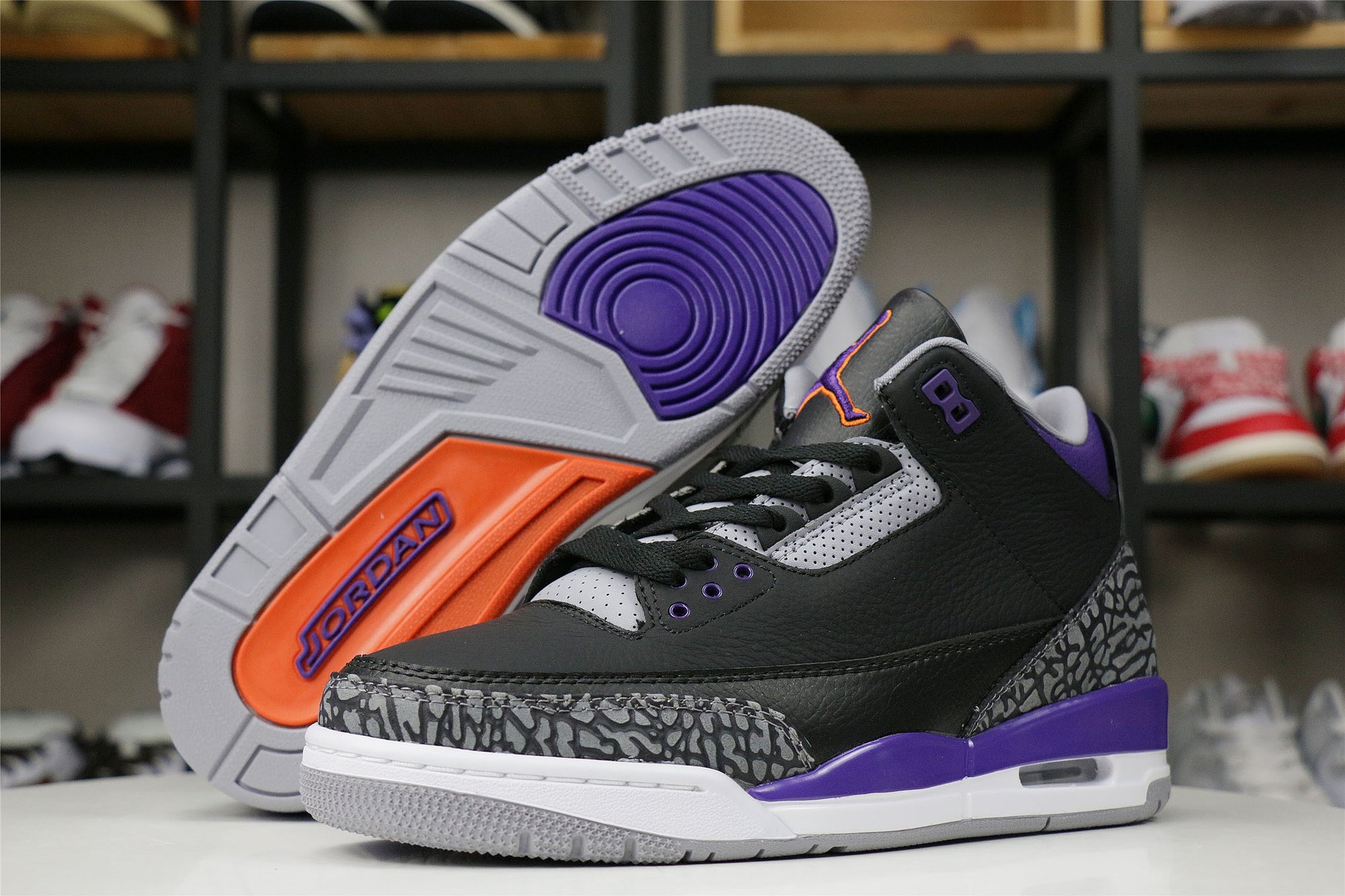 jordan 3 purple and black