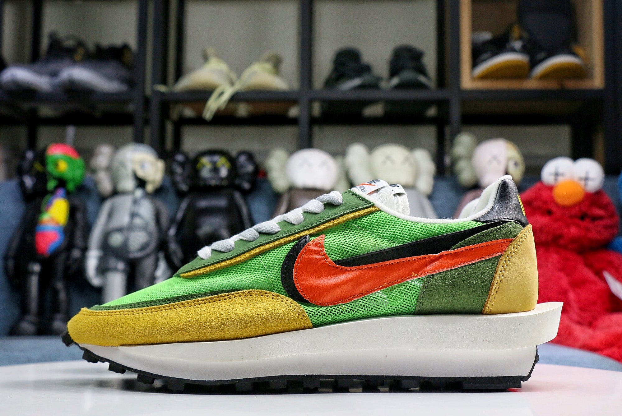 nike sacai green orange