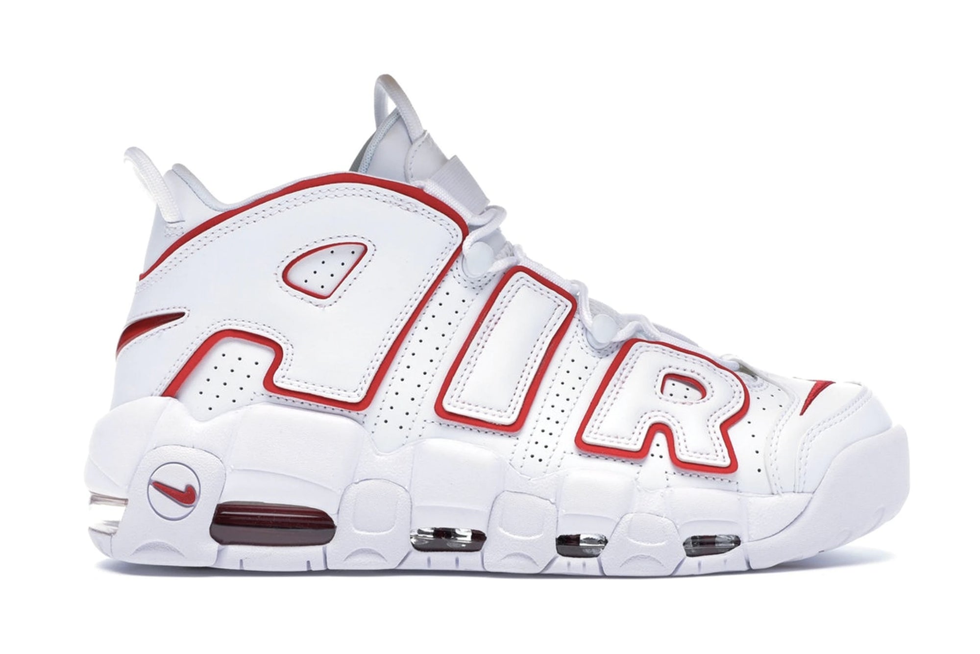 uptempo nike red and white