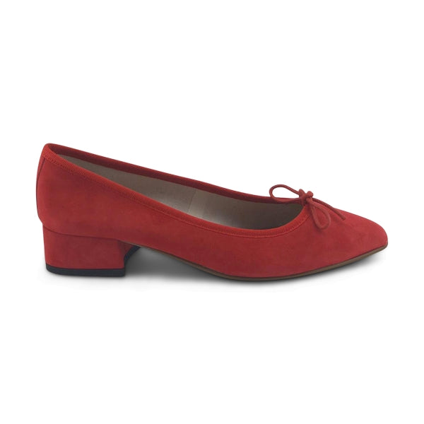 red flat heel shoes