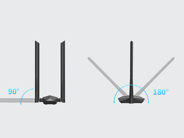 1800Mbps Linux Compatible WiFi 6 USB Adapter Improves Signal Reception in Different Environments with Adjustable Antennas