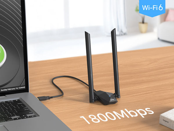 1800Mbps Linux Compatible WiFi 6 USB Adapter Upgrade Linux Device with 1800Mbps Unbeatable WiFi Speeds and Exceptional Range