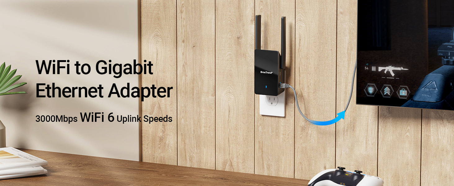  BrosTrend WiFi to Ethernet Adapter Equipped with Latest WiFi 6 Tech