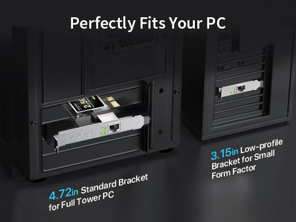 2.5GB PCIe Network Card Fits Your Desktop Computer PC with Standard Bracket and Low-profile Bracket