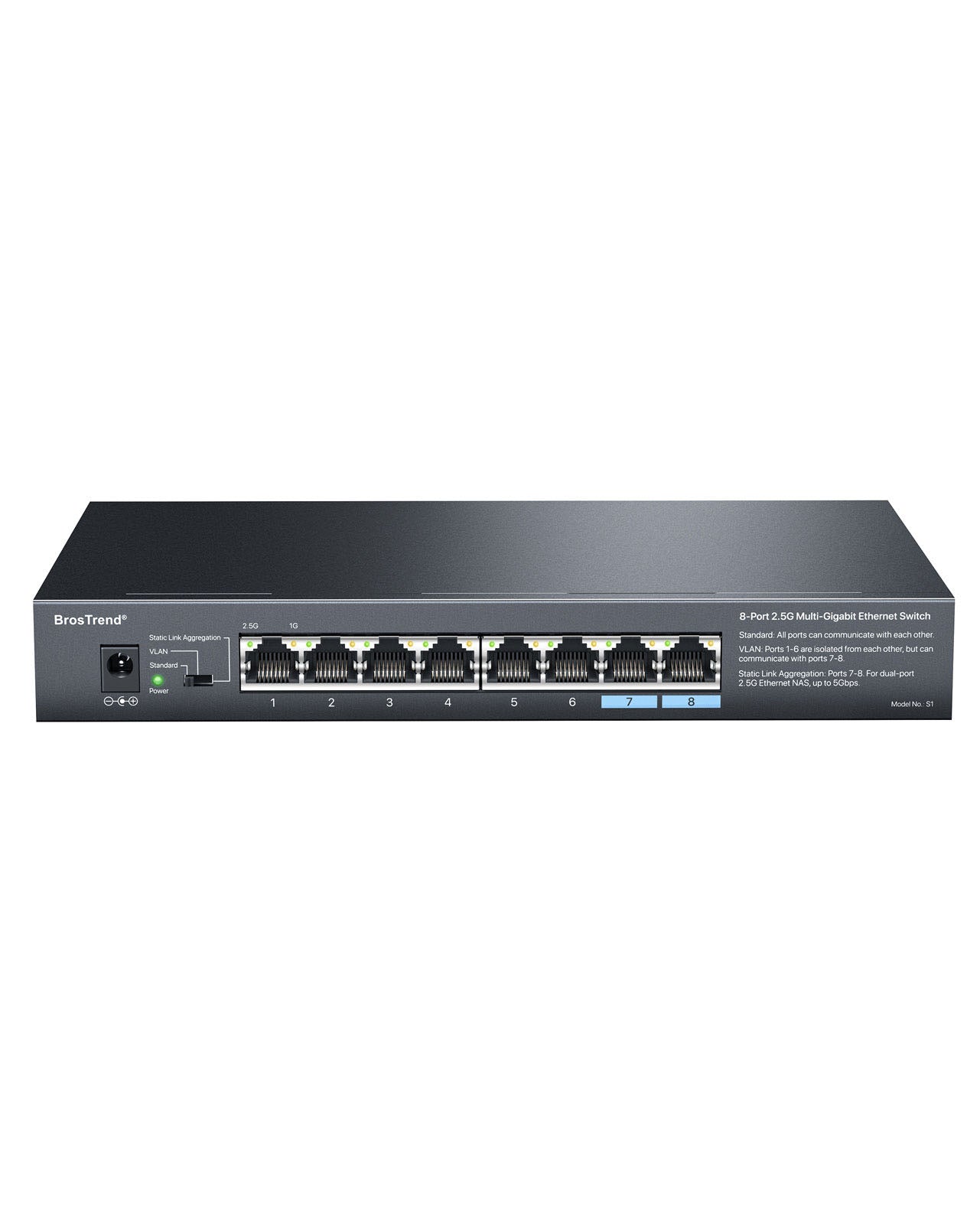 BrosTrend 8-Port 2.5G Ethernet Network Switch