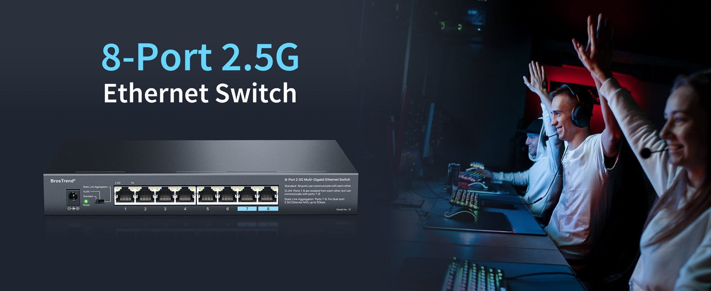 BrosTrend 8-Port 2.5G Ethernet Network Switch