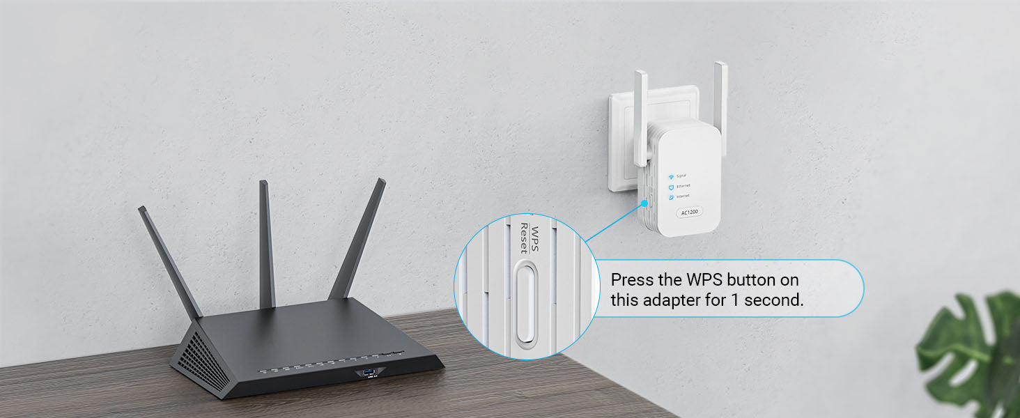 WPS Installation Guide Step 2 Press WPS Button on the WiFi to Ethernet Adapter