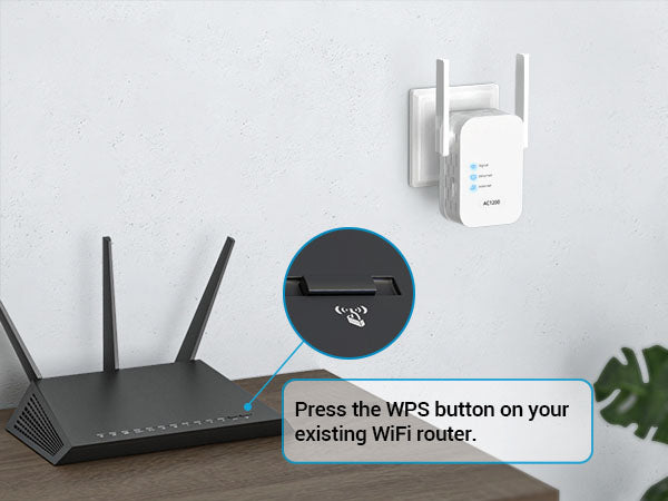 WiFi to Ethernet Adapter Supports WPS Setup Step 1 Press WPS Button on Your WiFi Router