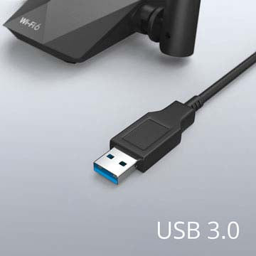 USB WiFi 6 Adapter with USB 3.0 Port for Faster Connection Speed