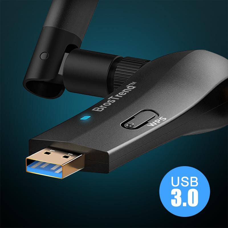 usb wifi adapter with gold plated usb 3.0 port, works 10 times faster than usb 2.0