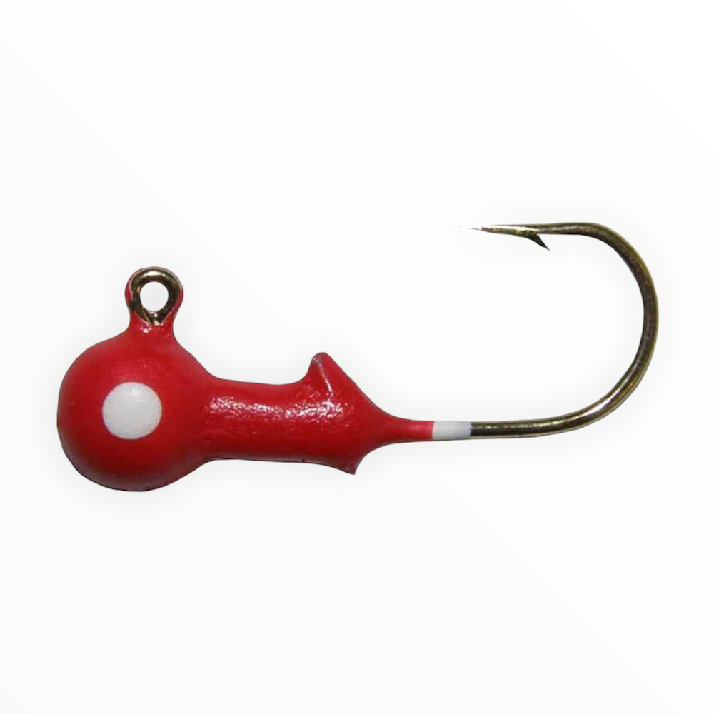 19 pk 1/16 oz Round Head Crappie Fishing Jigs Red Aberdeen Hooks