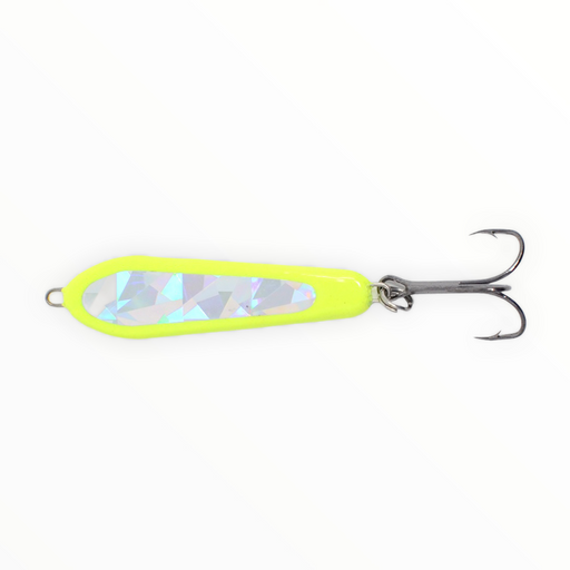 Chartreuse White Spoon – Big Eye Spinnerbaits