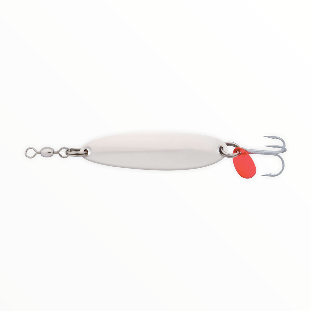 T-Bone Tackle Pickle Lure Red White Blue Nickel - Flutter Spoon