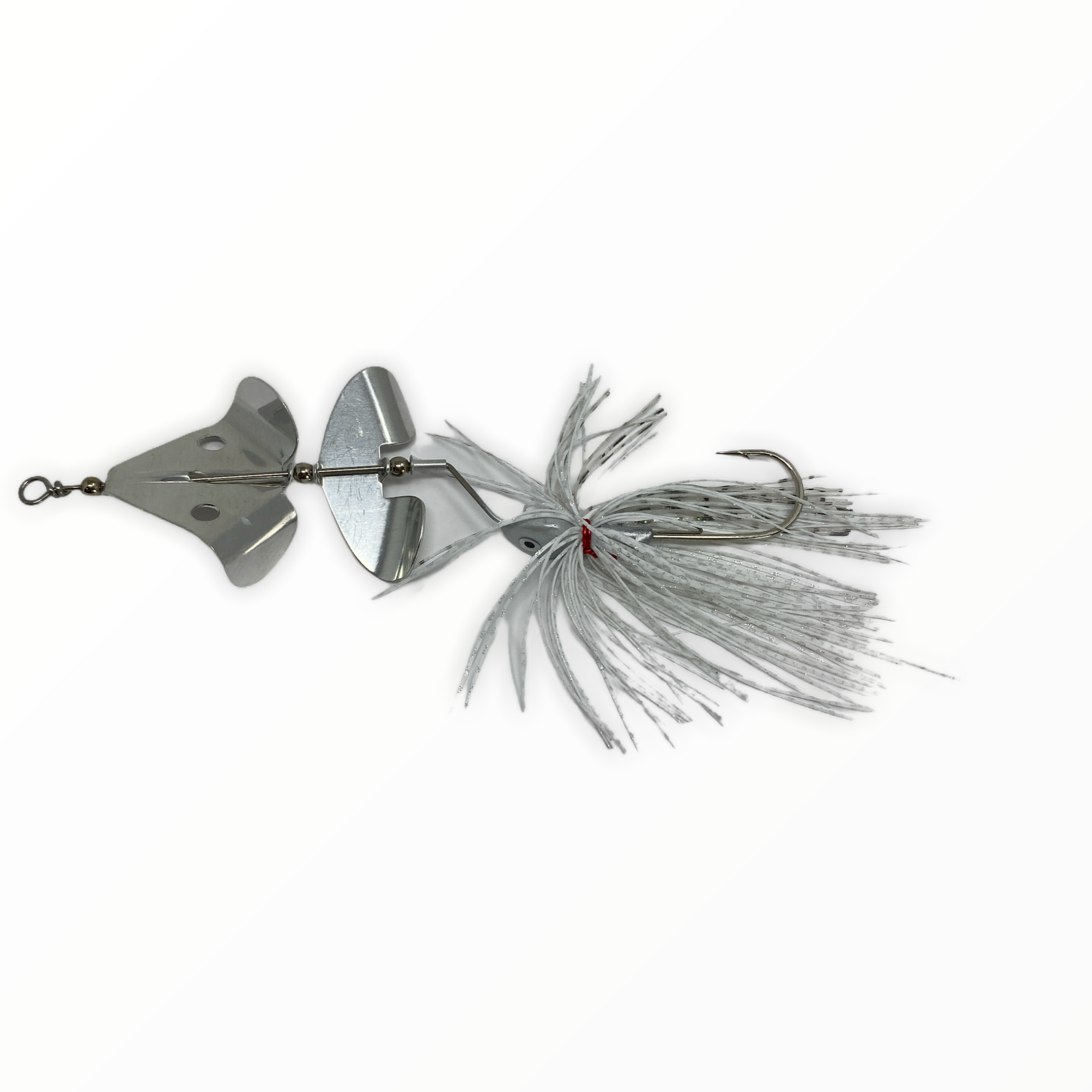 Accent River Special Double Willow Spinnerbait Nickel/Gold Blades - White Skirt; 1/2 oz.